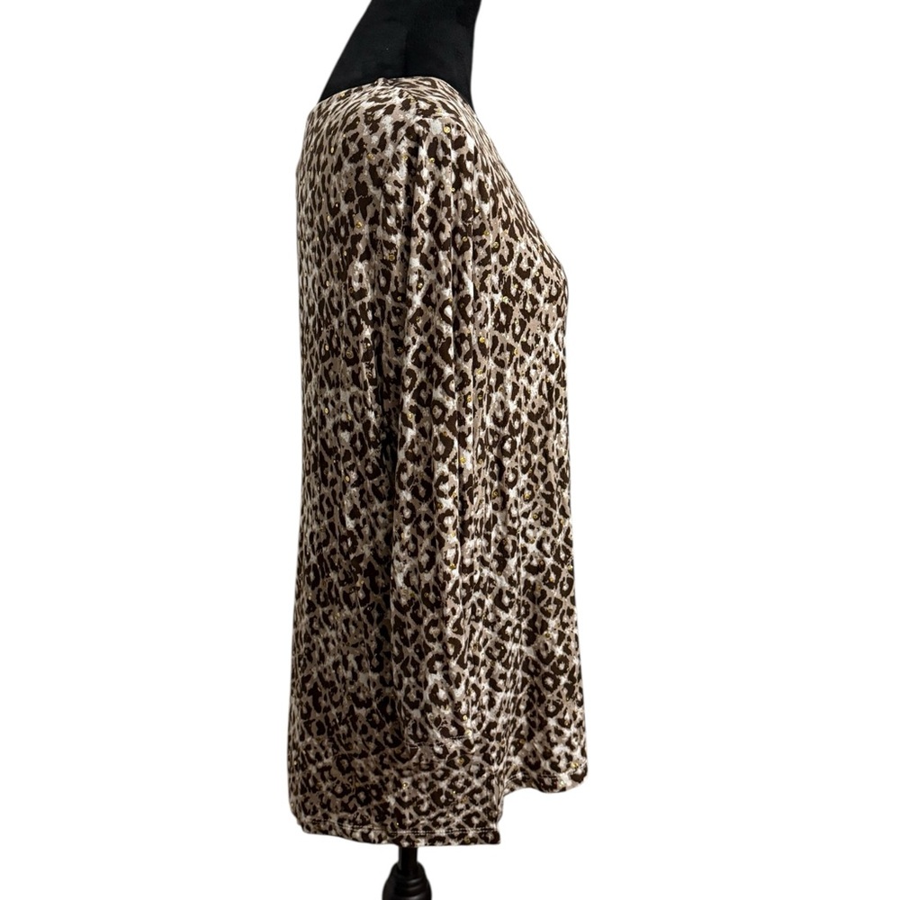 Cathy Daniels Blouse Leopard Print Sequin Embelli… - image 3